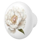 Elegantes, weißes Blume-Bauernhaus Keramikknauf (Rechts)