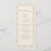 Elegantes weißes Blumen- Hochzeitsprogramm Elfenbe Programm (Vorderseite)