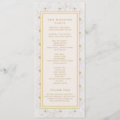 Elegantes weißes Blumen- Hochzeitsprogramm Elfenbe Programm (Rückseite)