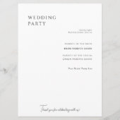 Elegantes weißes Blumenhochzeitsprogramm III Programm (Rückseite)