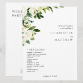 Elegantes weißes Blumenhochzeitsprogramm III Programm (Vorne/Hinten)