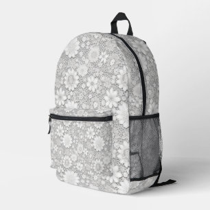 Elegantes weißes Blumenmuster Bedruckter Rucksack
