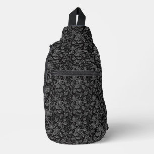 Elegantes weißes Blumenmuster Crossbody Bag