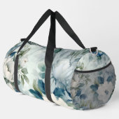 Elegantes, weißes Blumenmuster Duffle Bag (Rechte Ecke)