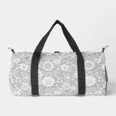 Elegantes weißes Blumenmuster Duffle Bag (Vorderseite)