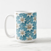 Elegantes weißes Blumenmuster mit Perlen Kaffeetasse (Links)