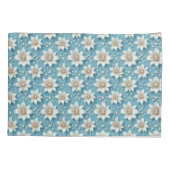 Elegantes weißes Blumenmuster mit Perlen Kissenbezug (Rückseite)