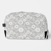 Elegantes weißes Blumenmuster Waschbeutel (Vorderseite)