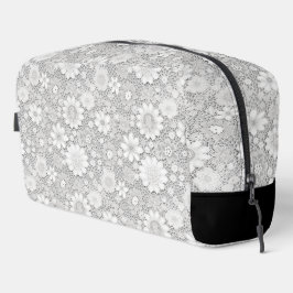 Elegantes weißes Blumenmuster Waschbeutel