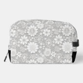 Elegantes weißes Blumenmuster Waschbeutel (Rückseite)