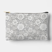 Elegantes weißes Blumenmuster Zubehörtasche (Vorderseite)