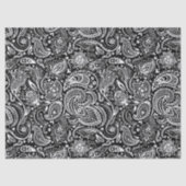 Elegantes weißes Blumenpaisley im Hintergrund Seidenpapier (Vorderseite)