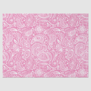 Elegantes weißes Blumenpaisley im rosa Hintergrund Seidenpapier