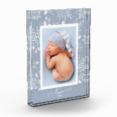 Elegantes weißes Botanicals Fotoblock (Links)