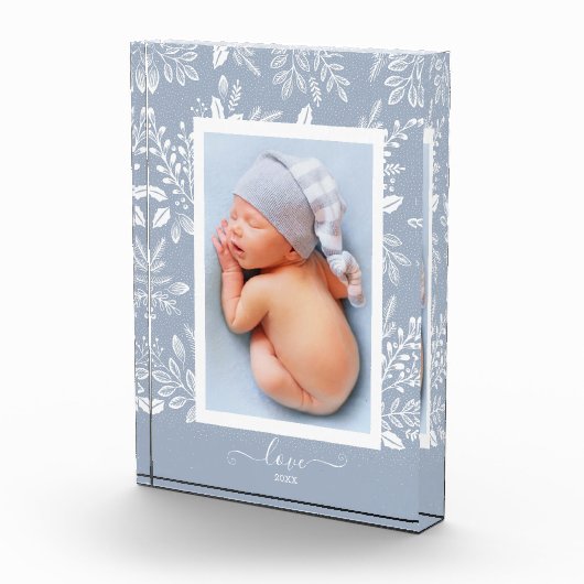 Elegantes weißes Botanicals Fotoblock (Rechts)