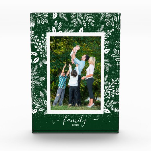 Elegantes weißes Botanicals Fotoblock (Vorderseite)