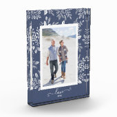 Elegantes weißes Botanicals Fotoblock (Links)