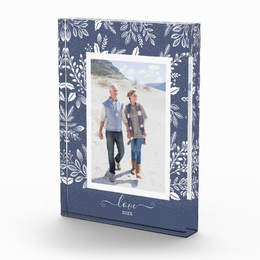 Elegantes weißes Botanicals Fotoblock (Rechts)