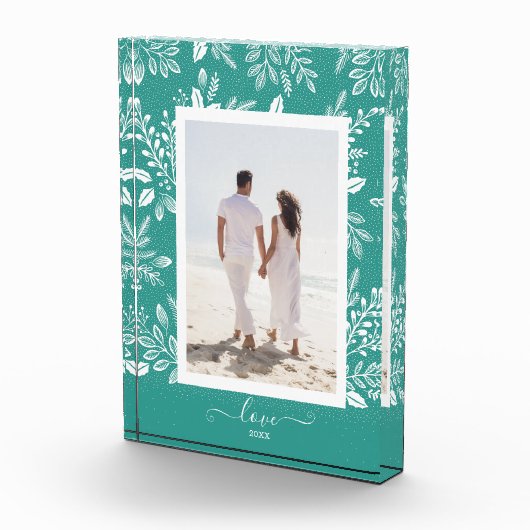 Elegantes weißes Botanicals Fotoblock (Rechts)