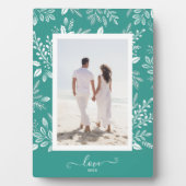 Elegantes weißes Botanicals Tabletop Easel Foto Fotoplatte (Vorderseite)