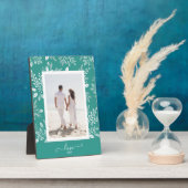 Elegantes weißes Botanicals Tabletop Easel Foto Fotoplatte (Seite)