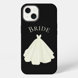 Elegantes weißes Brautkleid-Typografie-Hochzeits- iPhone 13 Hülle