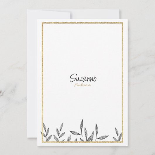 Elegantes weißes Brautparty Einladung (Rückseite)