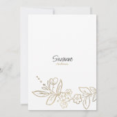 Elegantes weißes Brautparty Einladung (Rückseite)