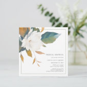 Elegantes Weißes Brautparty Einladung (Stehend Vorderseite)