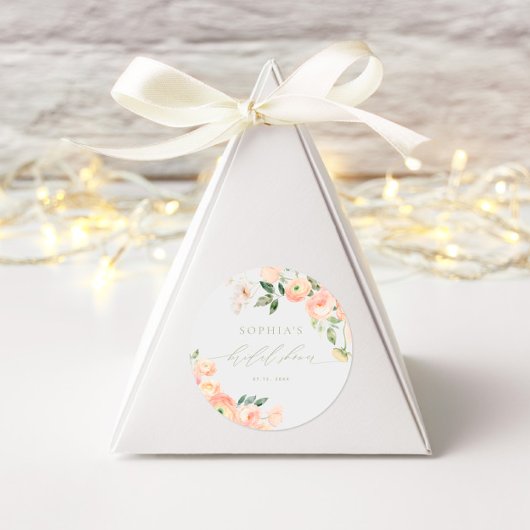 Elegantes, weißes Brautparty Runder Aufkleber