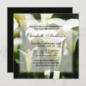 Elegantes weißes Calla-Lilien-80. Einladung (Vorne/Hinten)