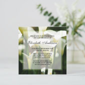 Elegantes weißes Calla-Lilien-80. Einladung (Stehend Vorderseite)