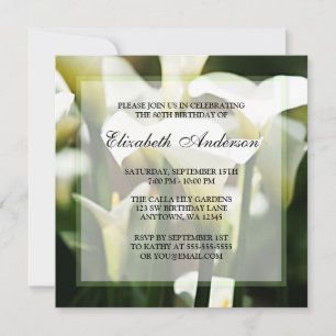 Elegantes weißes Calla-Lilien-80. Einladung