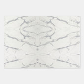 Elegantes Weißes Carrara-Marmorpapier Geschenkpapier Set (Vorderseite)