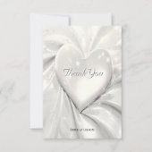 Elegantes Weißes Cream Herz Dankeschön Karte (Vorderseite)