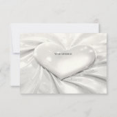 Elegantes Weißes Cream Herz Dankeschön Karte (Rückseite)