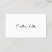 Elegantes Weißes Design Modernes Schlichtes Creati Visitenkarte (Vorderseite)