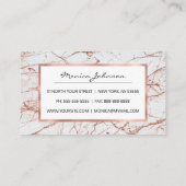 Elegantes weißes Elfenbein-Imitat Rose Gold Glitze Empfehlungskarte (Rückseite)