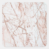 Elegantes weißes Elfenbein-Imitat Rose Gold Glitze Quadratischer Aufkleber (Vorderseite)