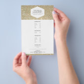 ELEGANTES WEISSES EMBLEM AUF GOLD GLITZER Flyer (Handgriff)