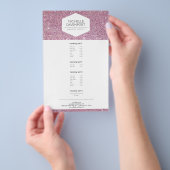 ELEGANTES WEISSES EMBLEM AUF PINK GLITZER Flyer (Handgriff)