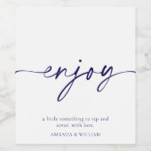 Elegantes weißes "Enjoy" Hochzeitsweinlabel Weinetikett (Einzelnes Label)