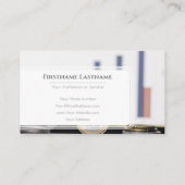 Elegantes weißes Euro-Gelddiagramm als Finanzexper Visitenkarte (Rückseite)