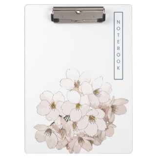 Elegantes weißes florales Aquarell Klemmbrett