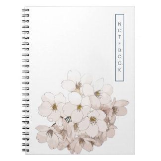 Elegantes weißes florales Aquarell Notizblock