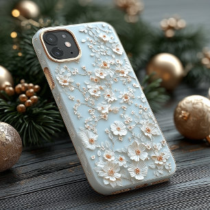 Elegantes weißes florales botanisches Muster Case-Mate iPhone 14 Pro Hülle