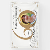 Elegantes Weißes Foto 60. Geburtstag Banner (Vertikal)