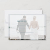 Elegantes, weißes Foto Collage Hochzeit danke (Rückseite)