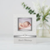 Elegantes Weißes Foto Einladungen (Stehend Vorderseite)