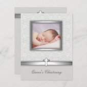 Elegantes Weißes Foto Einladungen (Vorne/Hinten)